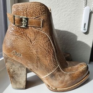 BED|STU Tan Leather Ankle Booties